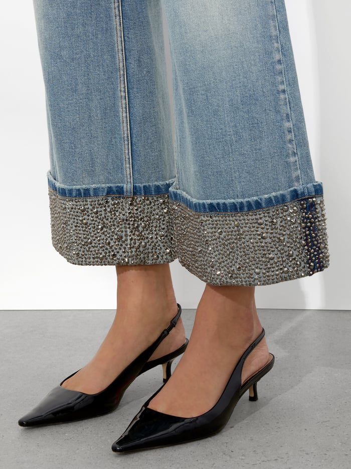 WEEZY EMBELLISHED JEAN - SIERRA LIGHT BLUE image 3 - Alice And Olivia