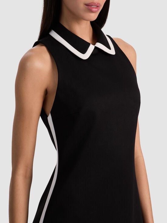 BLACK-VELIA COLLARED MINI DRESS