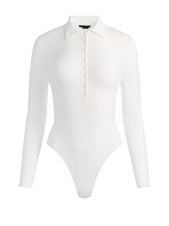 SOFT WHITE-KEENAN POLO BODYSUIT