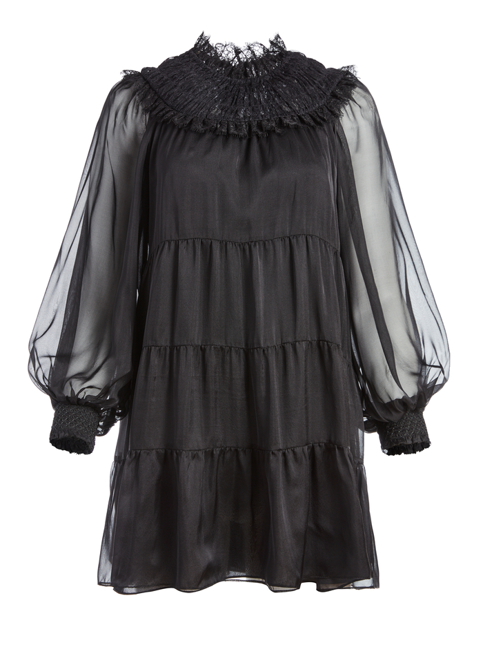 KELLYANN SMOCKED MINI DRESS - BLACK image 5 - Alice And Olivia