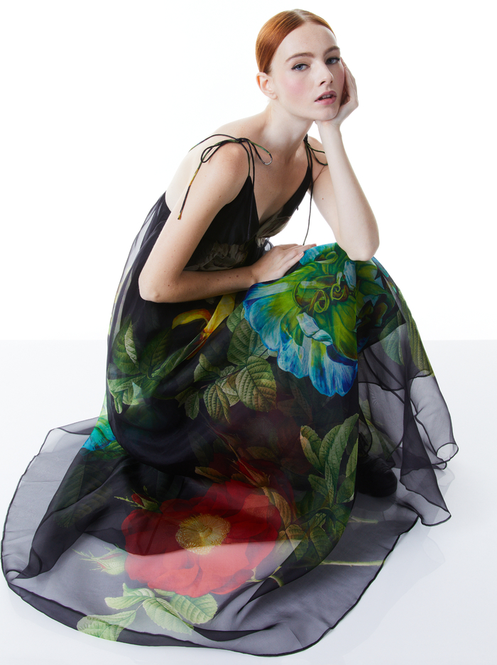 MASSIE TIE STRAP PRINTED GOWN - ATRIUM FLORAL image 2 - Alice And Olivia