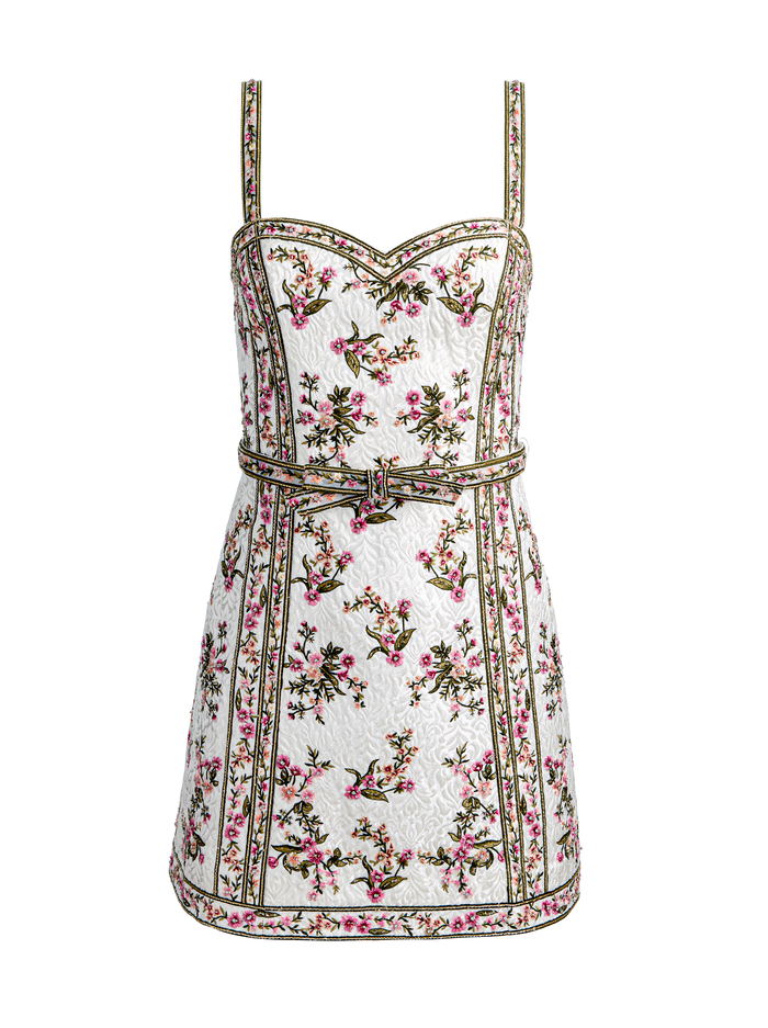 KATIA EMBROIDERED MINI GOWN - OFF WHITE/MULTI image 5 - ALICE + OLIVIA