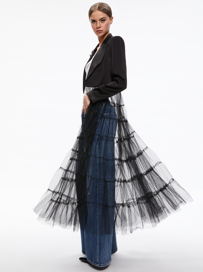 EVERLY TULLE BLAZER - BLACK image 4 - Alice And Olivia