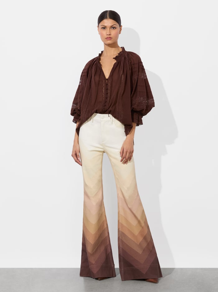 JOSEPHINE BLOUSE - MOCHA image 1 - Alice And Olivia