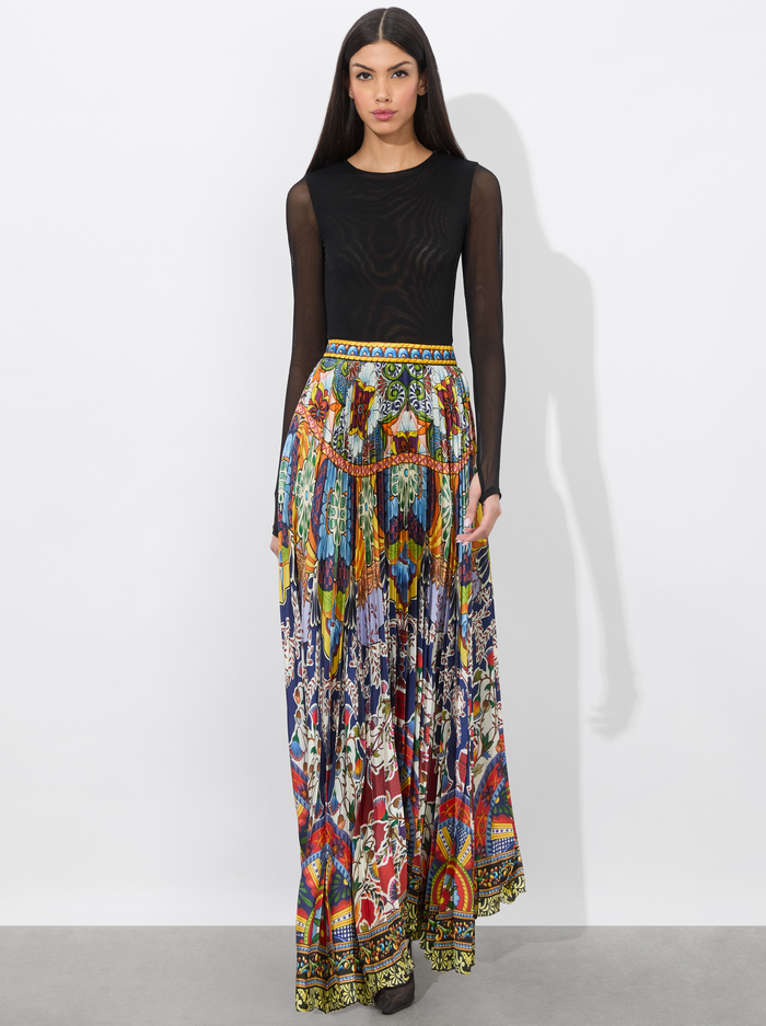 KATZ PLEATED MAXI SKIRT - ON THE ROAD image 4 - Alice And Olivia