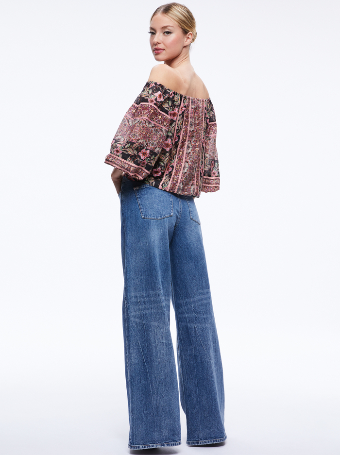 ALTA OFTHE SHLDR BLSN SLV TOP - CANOPY TILE BLACK image 1 - Alice And Olivia