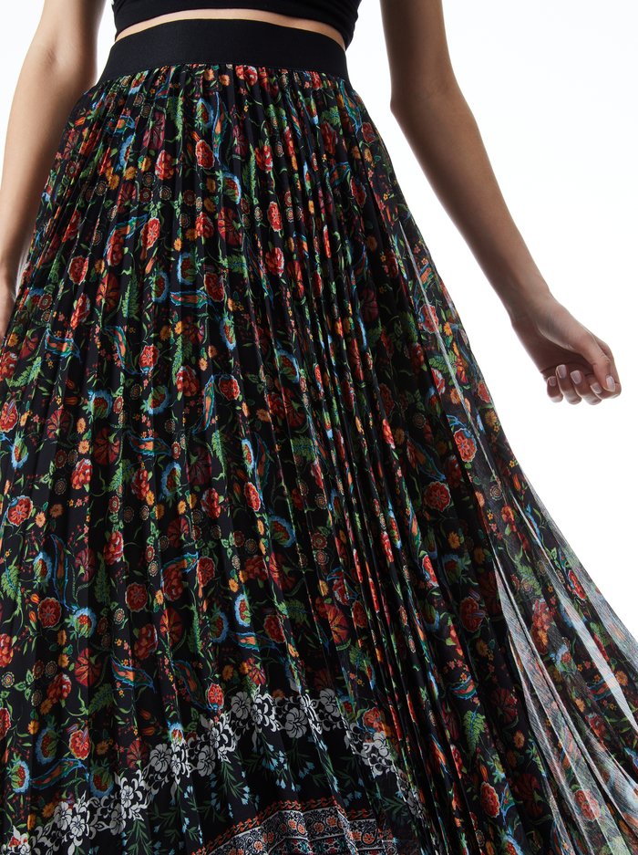 KATZ PLEATED MAXI SKIRT - PARADISE MULTI image 3 - Alice And Olivia