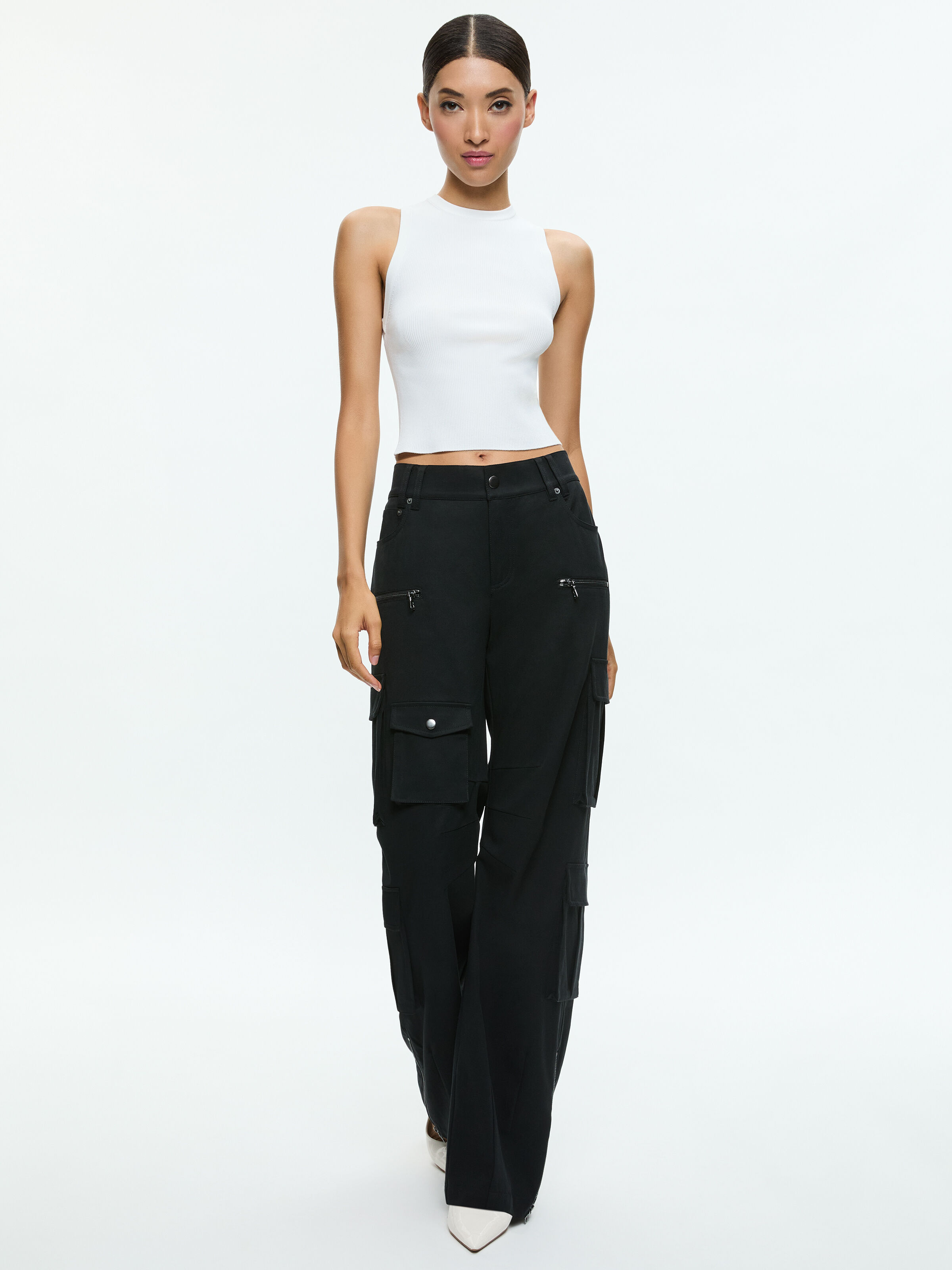 Blaire Wide Leg Pleated Pant In Avocado | Alice + Olivia