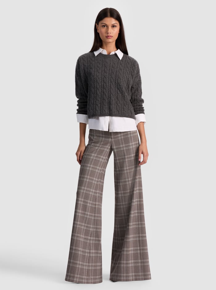 CECILIE CASHMERE CABLEKNIT PULLOVER - CHARCOAL HEATHER image 1 - Alice And Olivia