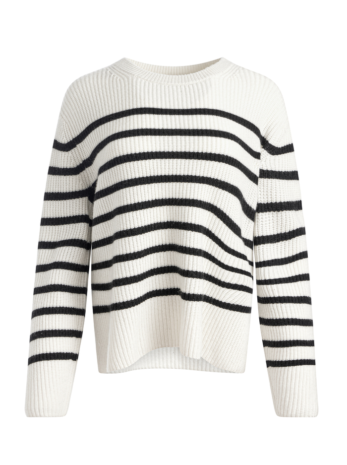 HAROLD STRIPED PULLOVER - ECRU/BLACK image 6 - ALICE + OLIVIA