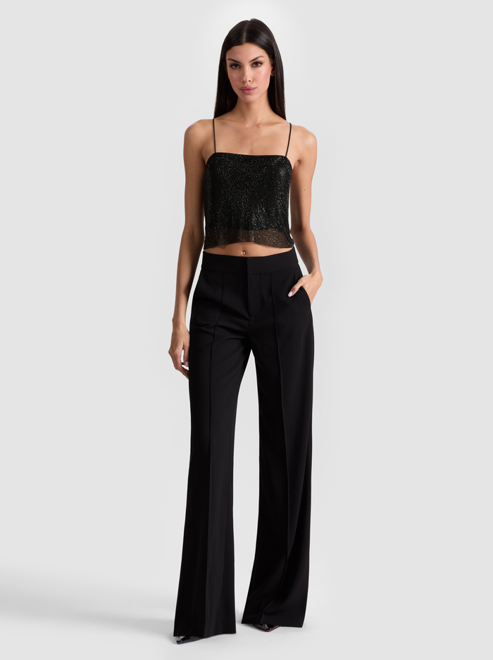 GRAZI CHAINMAIL TOP - BLACK image 1 - Alice And Olivia