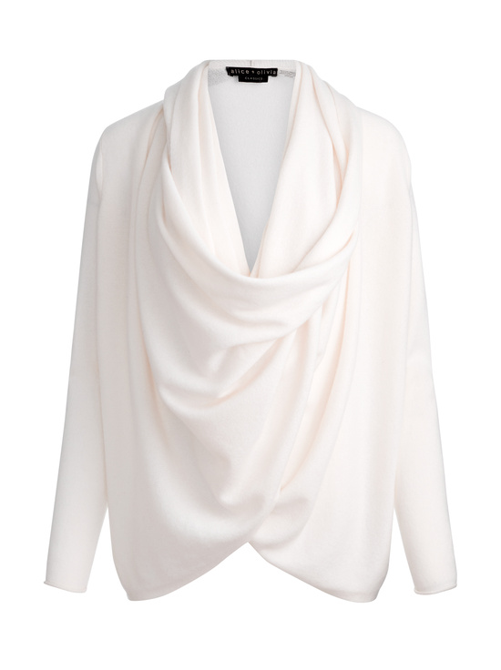 ECRU-JULES CASHMERE DRAPED PULLOVER