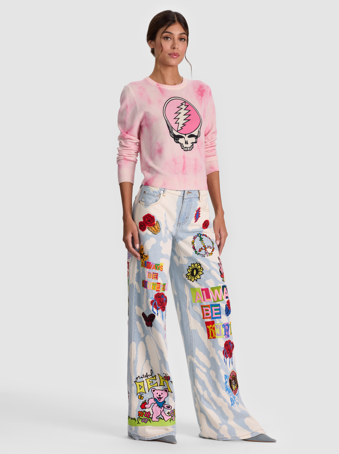 A+O X GRATEFUL DEAD CAROLEE PULLOVER - STATIC TIE DYE PINK image 4 - Alice And Olivia
