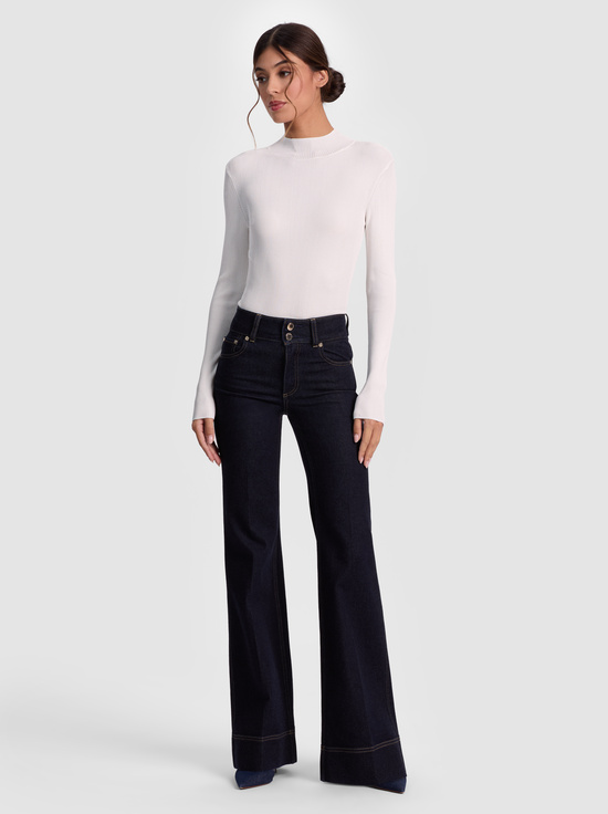 SOFT WHITE-ROBERTA RIBBED TURTLENECK