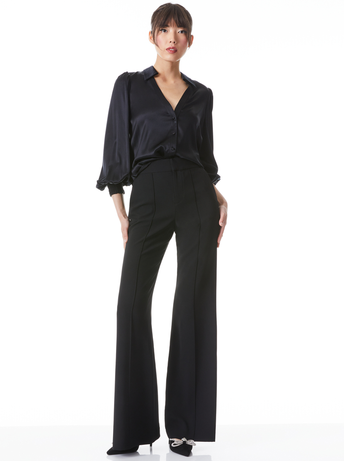 COSIMA BUTTON DOWN BLOUSE - BLACK image 2 - Alice And Olivia