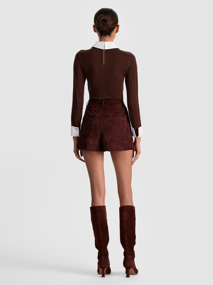 CONRY SUEDE SHORT - DARK CHOCOLATE image 2 - Alice And Olivia