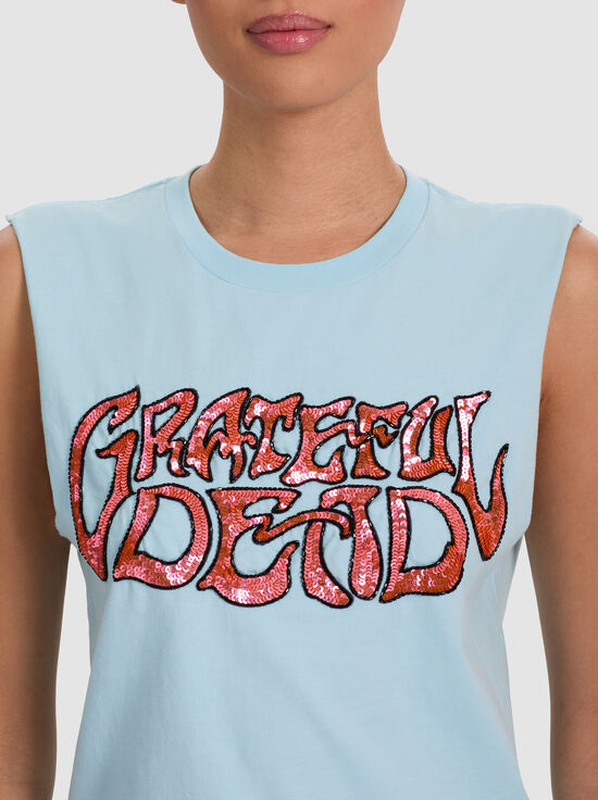 CAROLINA BLUE MULTI-A+O X GRATEFUL DEAD MICAH MUSCLE TANK