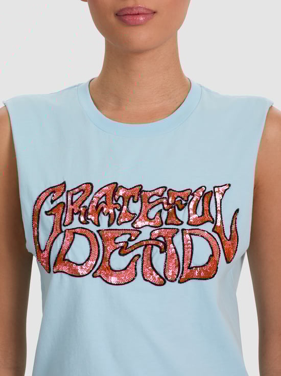 CAROLINA BLUE MULTI-A+O X GRATEFUL DEAD MICAH MUSCLE TANK