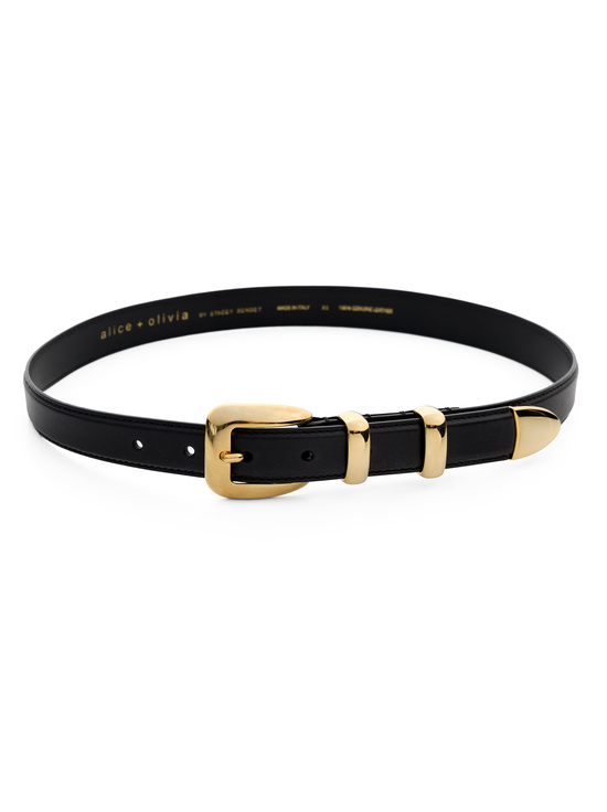 OFF WHITE/GOLD-HAYDEN BUCKLE BELT