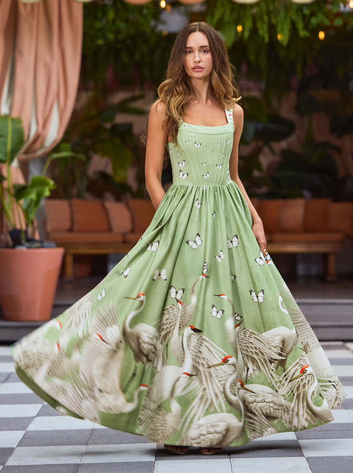 GUINEVERE BUSTIER MAXI DRESS - DRIFT LIGHT SAGE image 7 - ALICE + OLIVIA