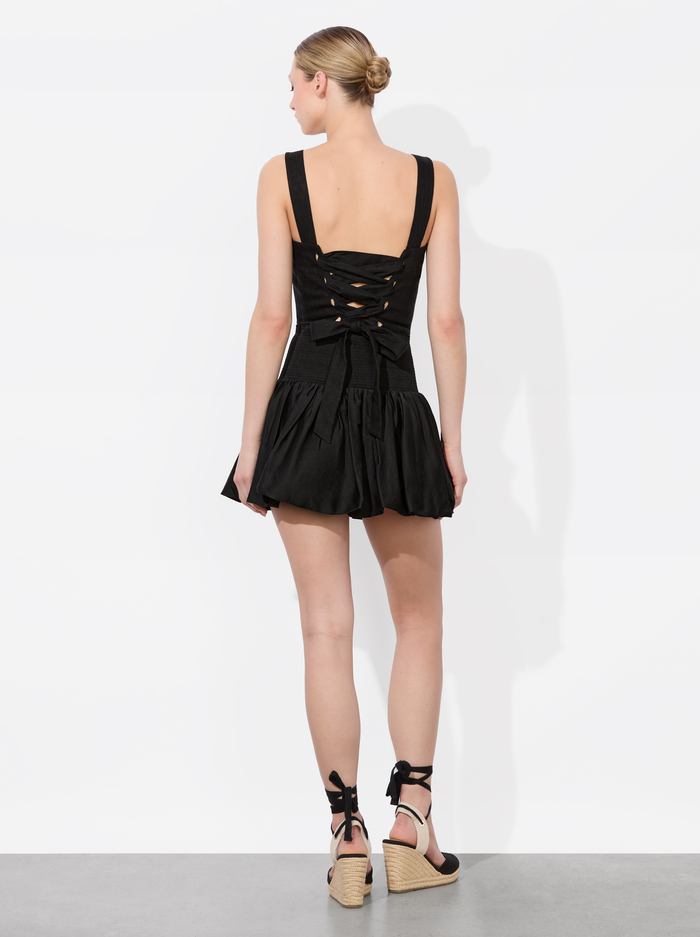 NATALIA LINEN LACE UP TOP - BLACK image 2 - Alice And Olivia
