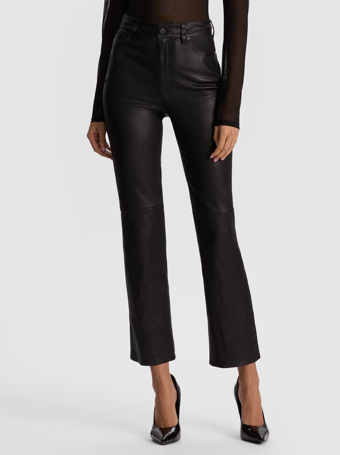 CASEY LEATHER ANKLE PANT - BLACK - ALICE + OLIVIA
