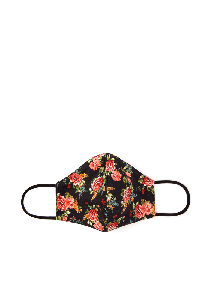 ABBI STRUCTURED FACE MASK - FLORAL EXPRESS SM BLACK - Alice And Olivia