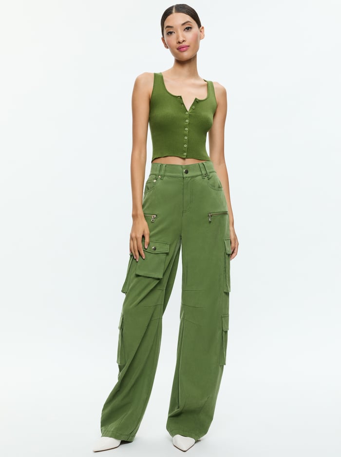 AKERS OVERSIZED CARGO PANT - AVOCADO image 1 - Alice And Olivia