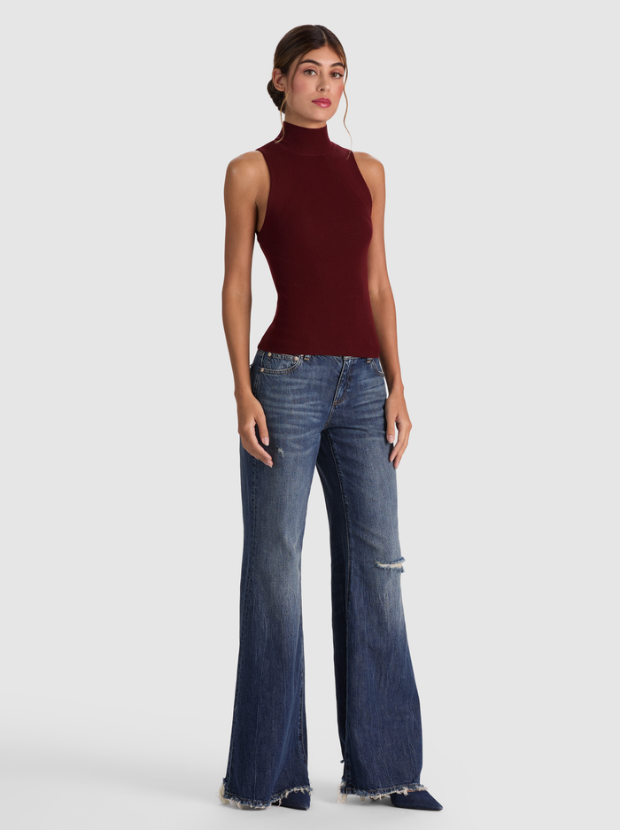 DARCEY WOOL SLEEVELESS TURTLENECK - COGNAC image 4 - ALICE + OLIVIA