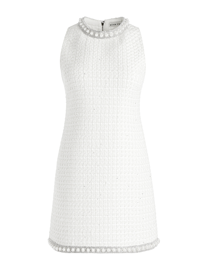 COLEY EMBELLISHED MINI DRESS - OFF WHITE image 5 - Alice And Olivia
