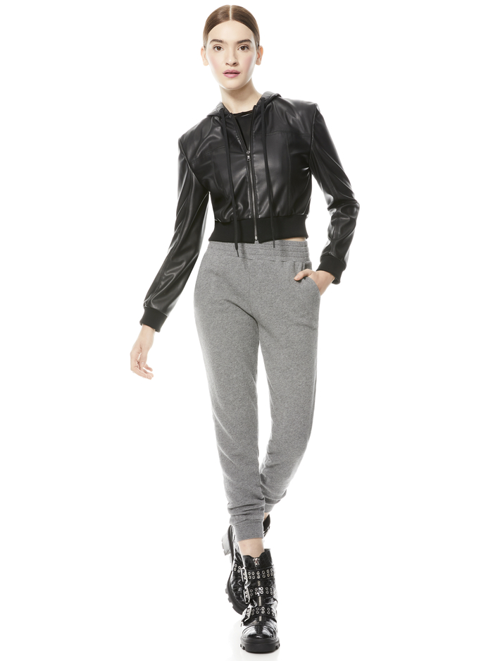 PAULIE VEGAN LEATHER JACKET - BLACK image 4 - Alice And Olivia