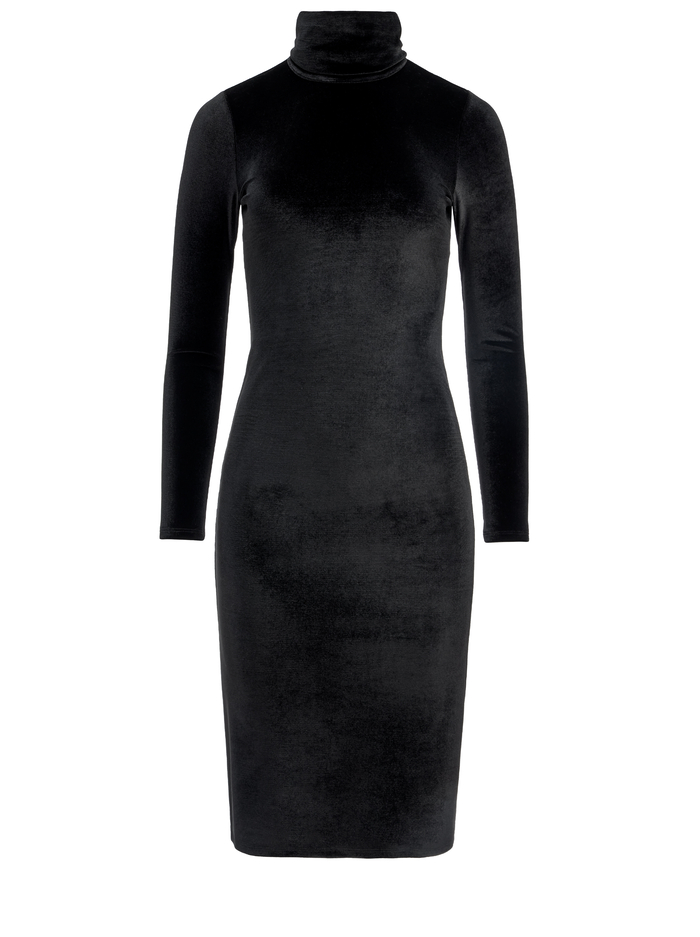 DELORA VELVET TASSEL BACK MIDI DRESS - BLACK image 5 - Alice And Olivia