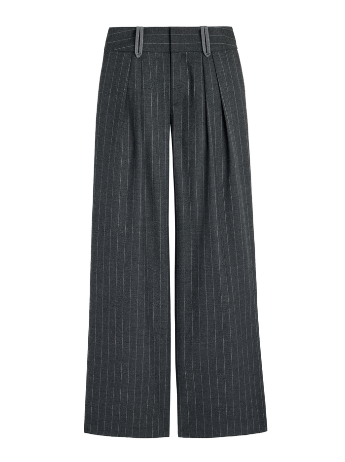 ERIC LOW RISE TROUSER - CHARCOAL PINSTRIPE image 5 - Alice And Olivia