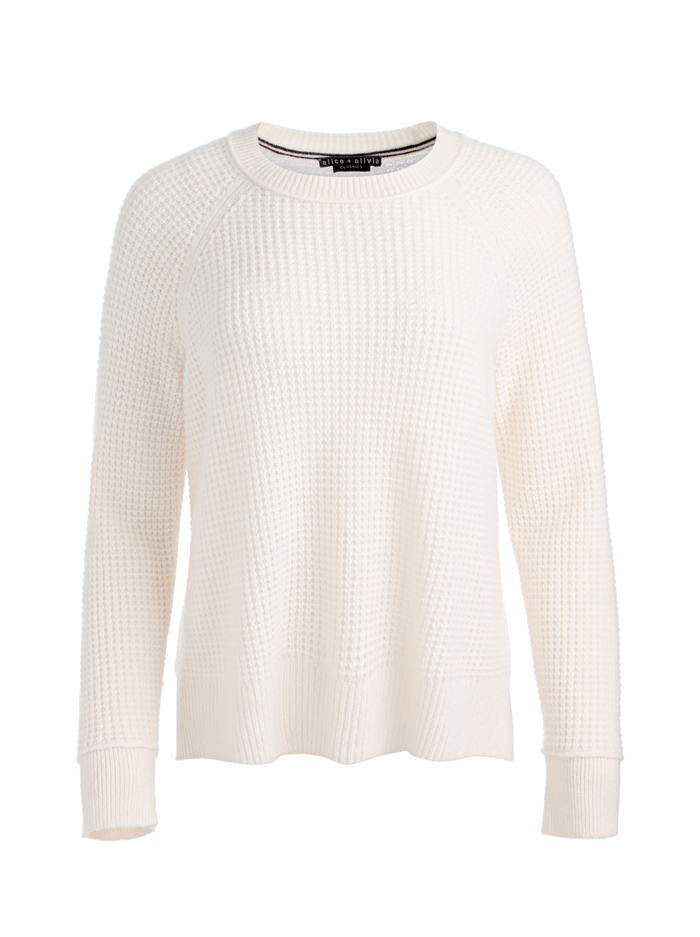 COLIN RELAXED RAGLAN CREWNECK - ECRU image 5 - ALICE + OLIVIA