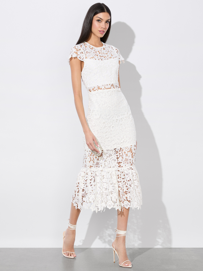 CLOVER OPEN BACK DRESS - OFF WHITE image 3 - Alice And Olivia