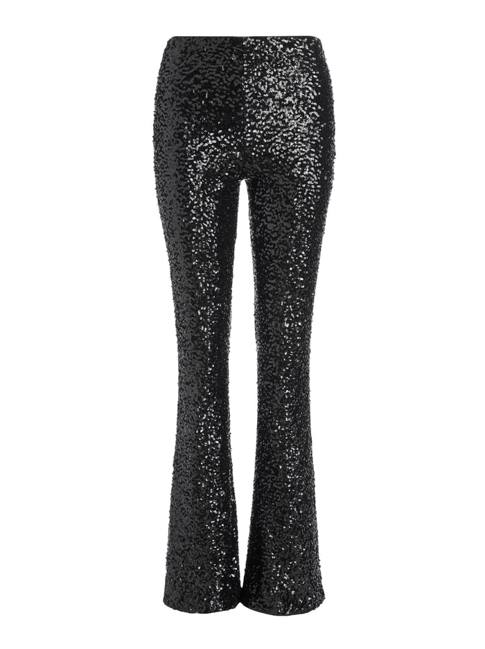 LARA SEQUIN BOOTCUT PANT - BLACK image 5 - Alice And Olivia