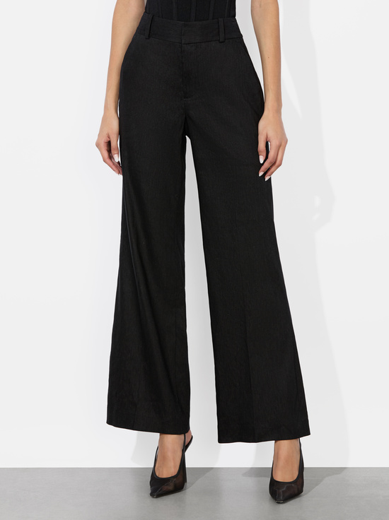 BLACK-QUINN LINEN KICK FLARE PANT