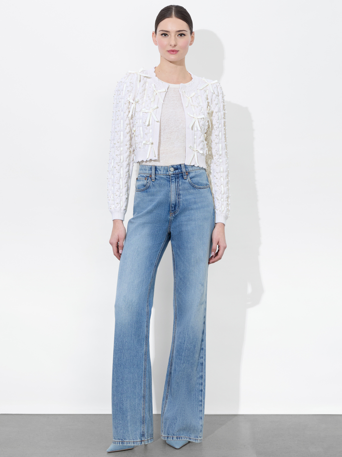 KITTY BOW CARDIGAN - SOFT WHITE image 2 - Alice And Olivia