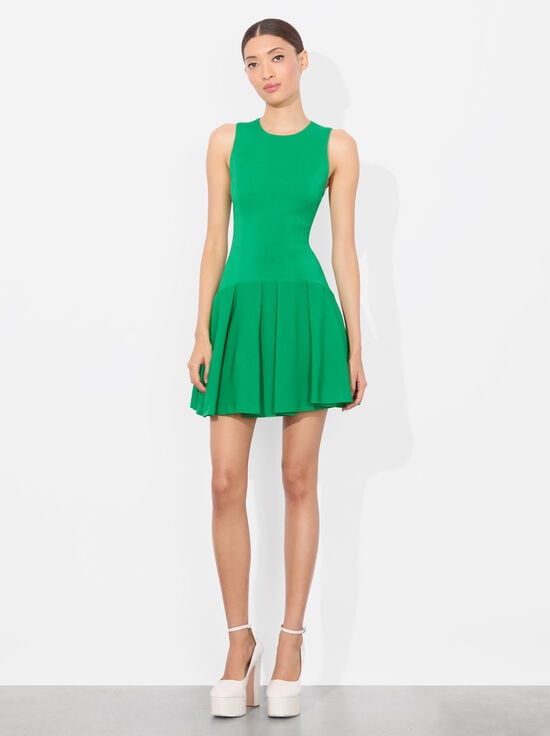 LIGHT EMERALD-ADLEY DROP WAIST MINI DRESS
