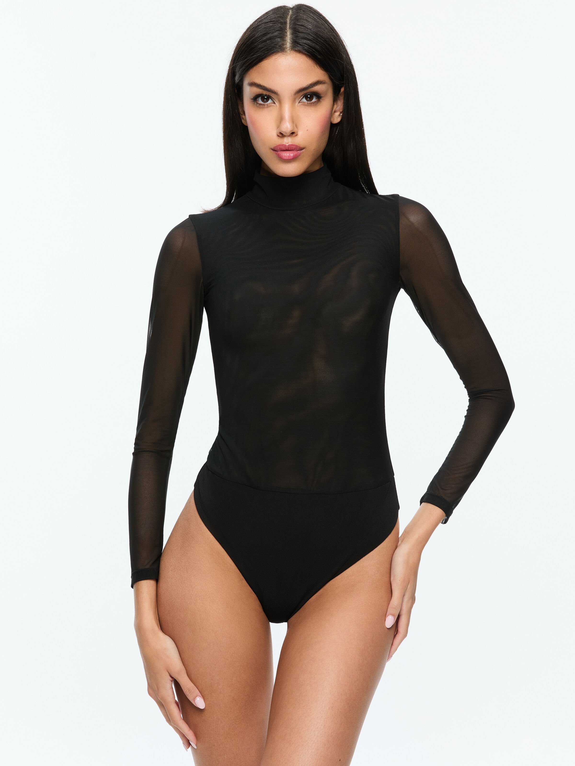 Clarinda Turtleneck Bodysuit In Black Alice And Olivia