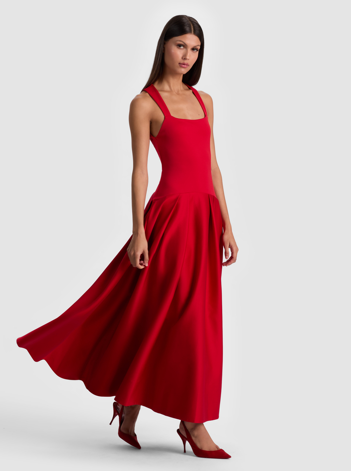ADLEY DROP WAIST MIDI DRESS - PERFECT RUBY image 4 - Alice And Olivia