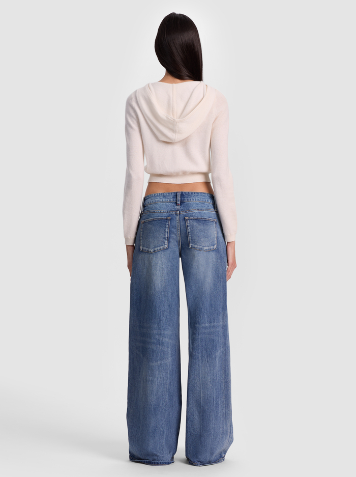 DOLLIE CARDIGAN ZIP HOODIE - ECRU image 2 - ALICE + OLIVIA