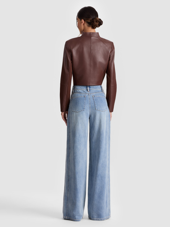 MOCHA-NEW HARVEY LEATHER JACKET