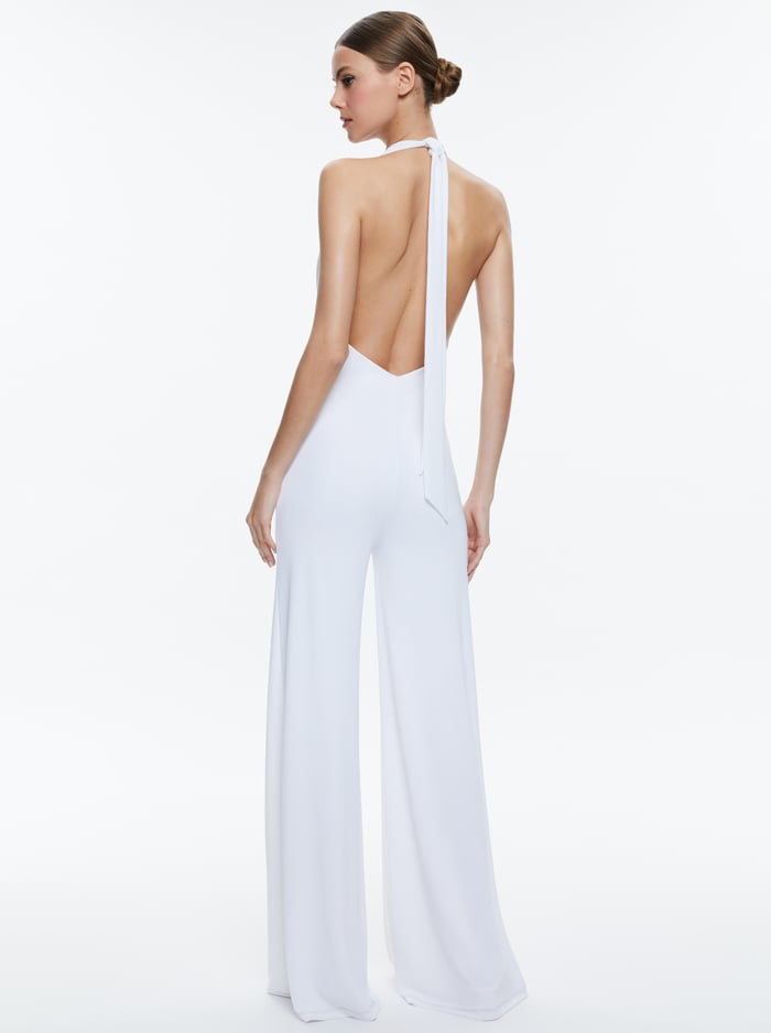 COLBY COWL NECK OPEN BACK JUMPSUIT - OFF WHITE image 2 - Alice And Olivia