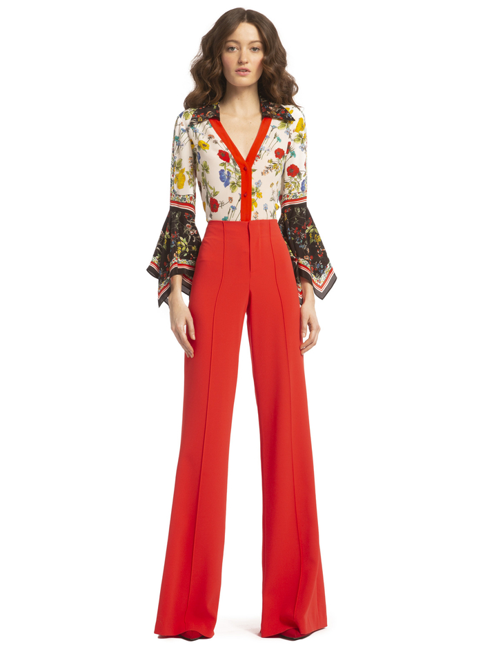 DYLAN HW WIDE LEG PANT - BRIGHT POPPY image 7 - Alice And Olivia