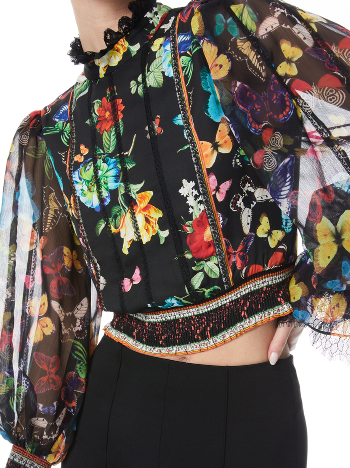 CAMREIGH BLOUSON SLEEVE BLOUSE - ATRIUM FLORAL SM image 3 - Alice And Olivia
