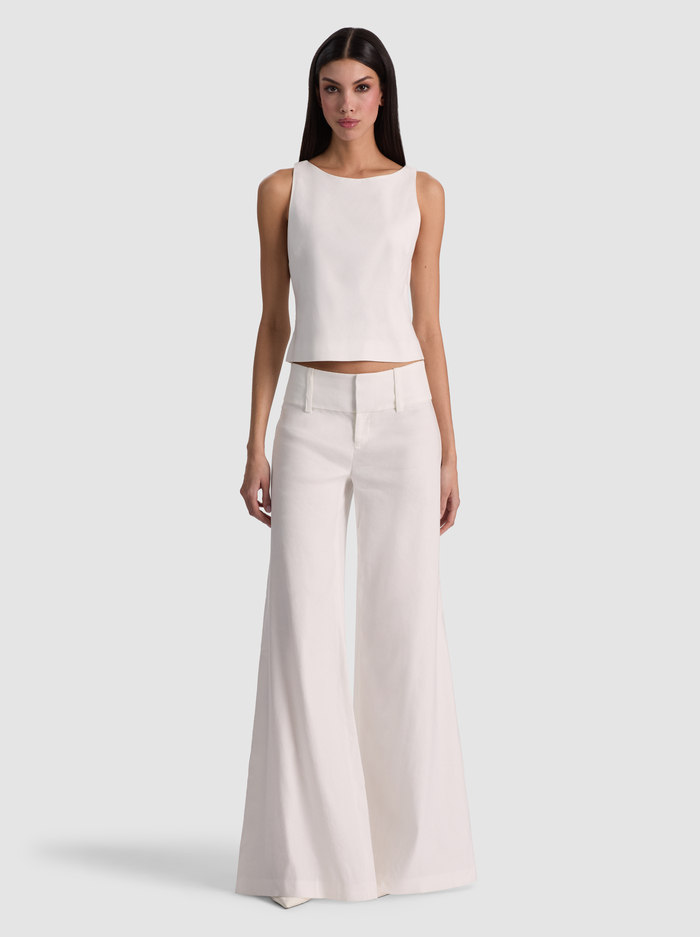 YVETTE LINEN BOAT NECK TANK - OFF WHITE image 2 - ALICE + OLIVIA