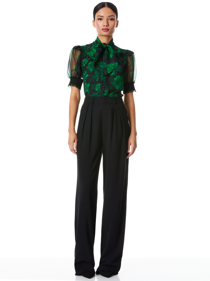 BRENTLEY BLOUSE - DREAM FLORAL EMERALD image 2 - ALICE + OLIVIA