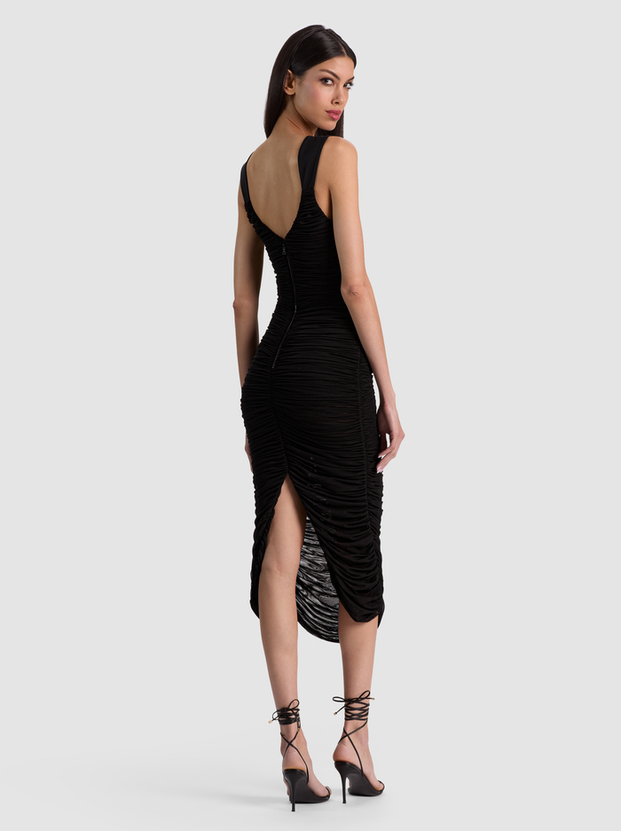 RENEE SHEER MIDI DRESS - BLACK image 2 - ALICE + OLIVIA
