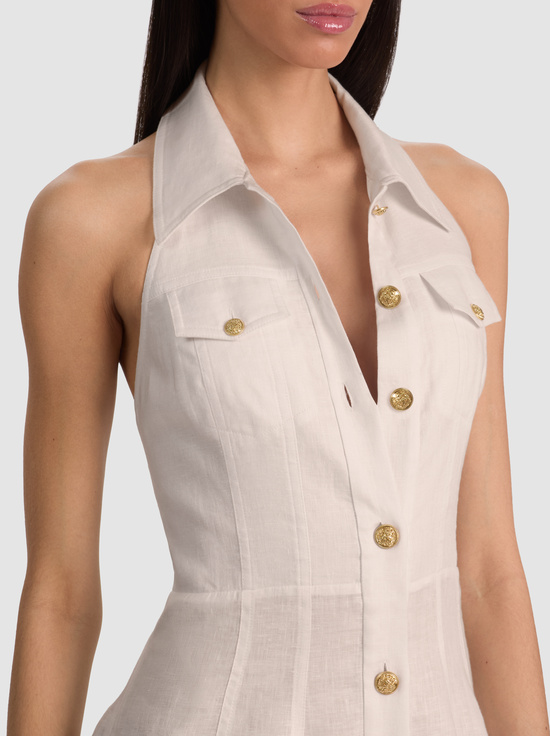 OATMEAL-KENDALL LINEN MAXI DRESS